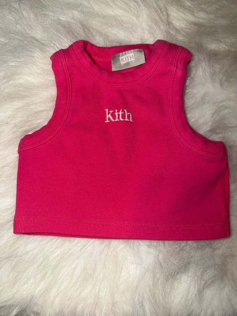 Kith Kids Hot Pink Ribbed Crop Tank Top Size 3T